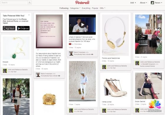 Pinterest的瀑布流式網(wǎng)站設(shè)計(jì)