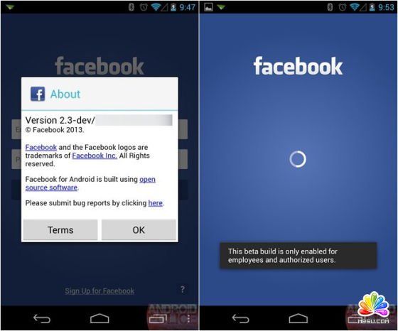 曝光的Facebook手機截圖