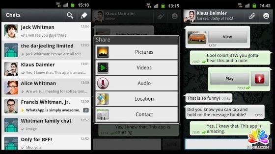 iOS版WhatsApp截圖 iOS版WhatsApp截圖
