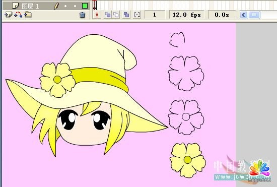 Flash繪制卡通MM眨眼睛動(dòng)畫