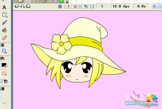 Flash繪制卡通MM眨眼睛動(dòng)畫