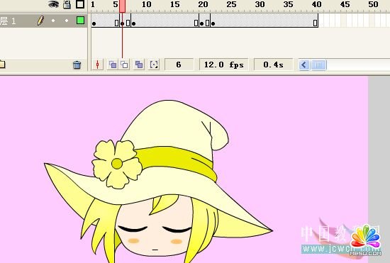 Flash繪制卡通MM眨眼睛動(dòng)畫